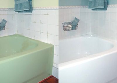 Before and after of tub restoration